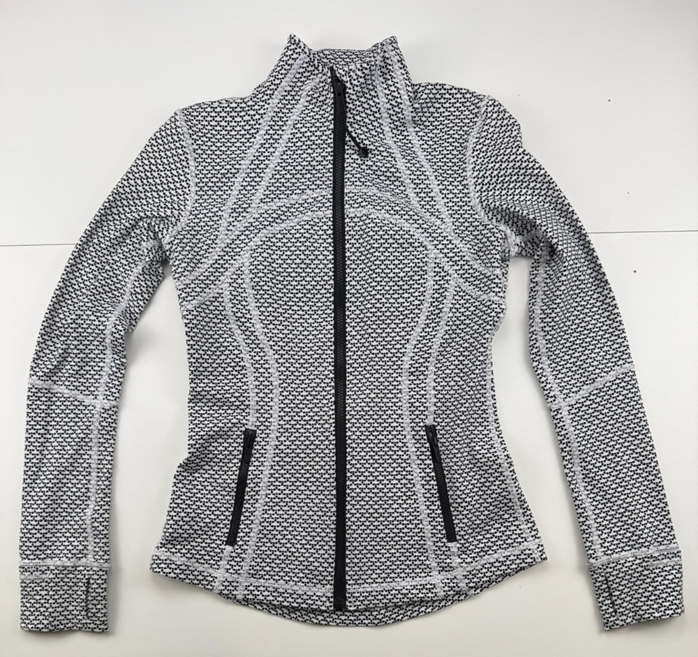 Lululemon Define Jacket Womens 6 Luminesce Splatter Black White Full Zip